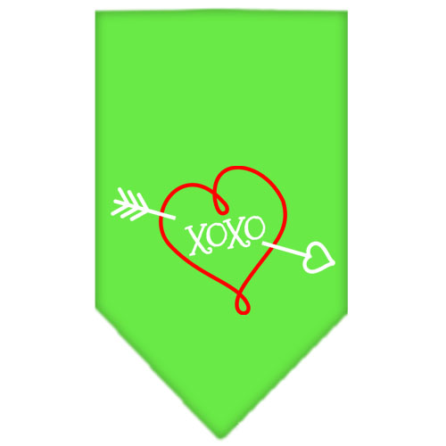 XOXO Screen Print Bandana Lime Green Small